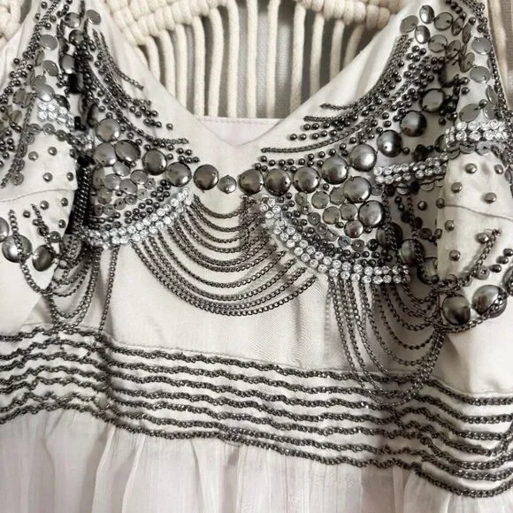 Boston Proper Metallic Top Maxi Dress Women’s Size 6 Boho Evening (EUC) - Picture 5 of 8